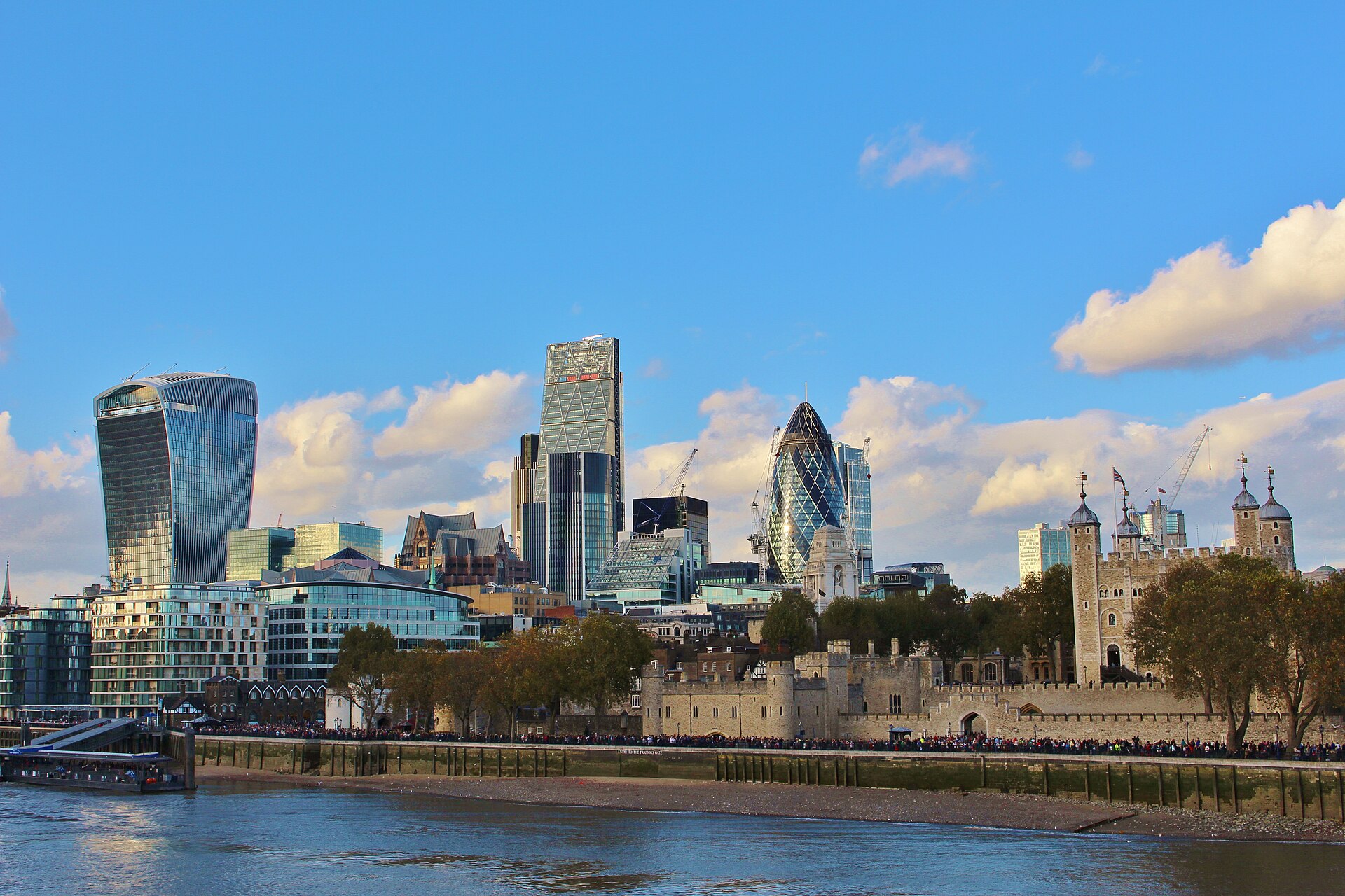 The skyline of the City of London, the UK's financial district