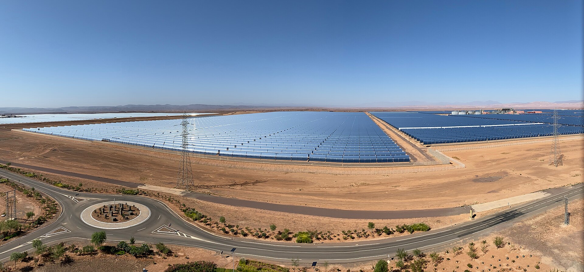 The Noor Ouarzazate concentrated solar power station in Morocco